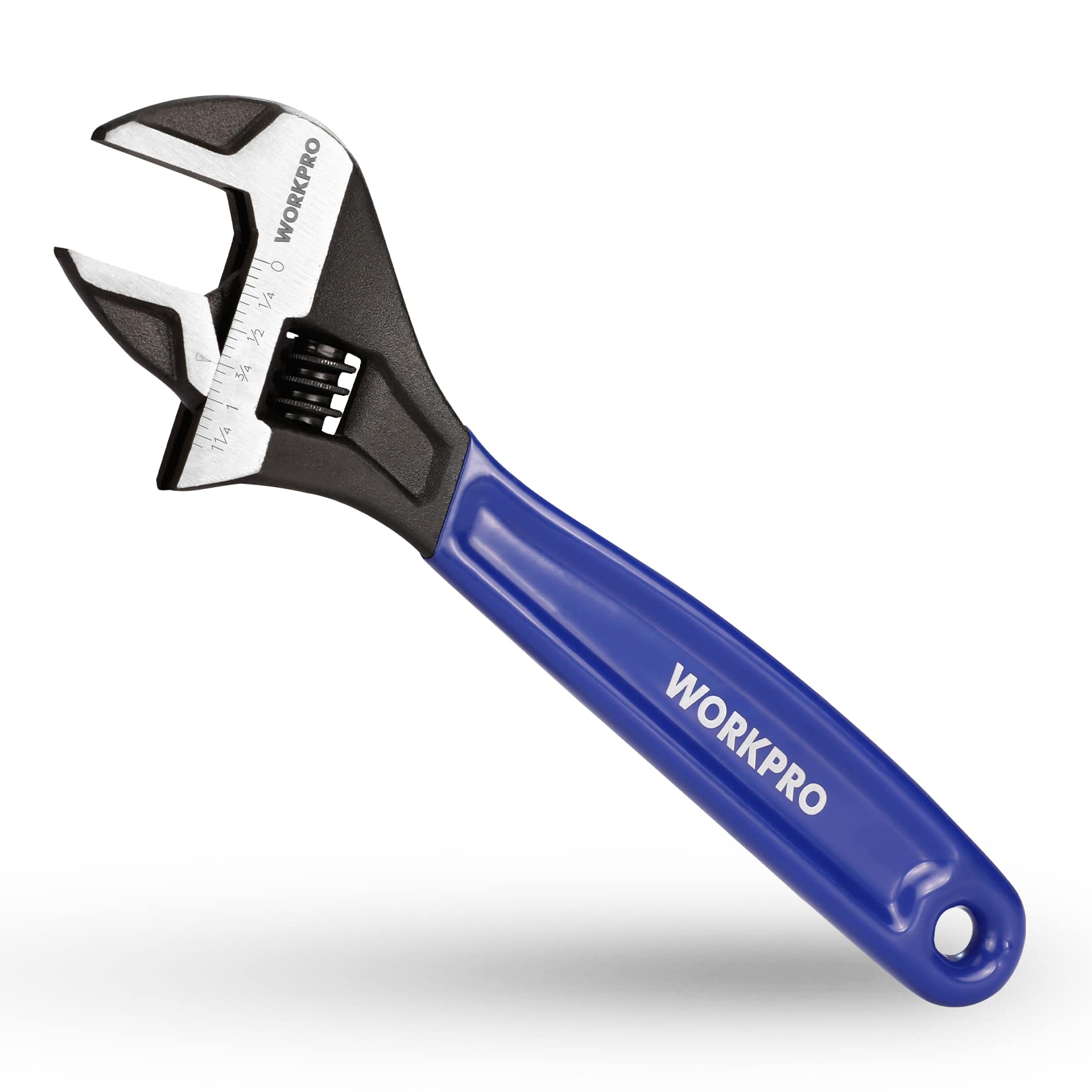 WORKPRO Adjustable Wrench, Cr-V Steel Wide Jaw Black Oxide Wrench