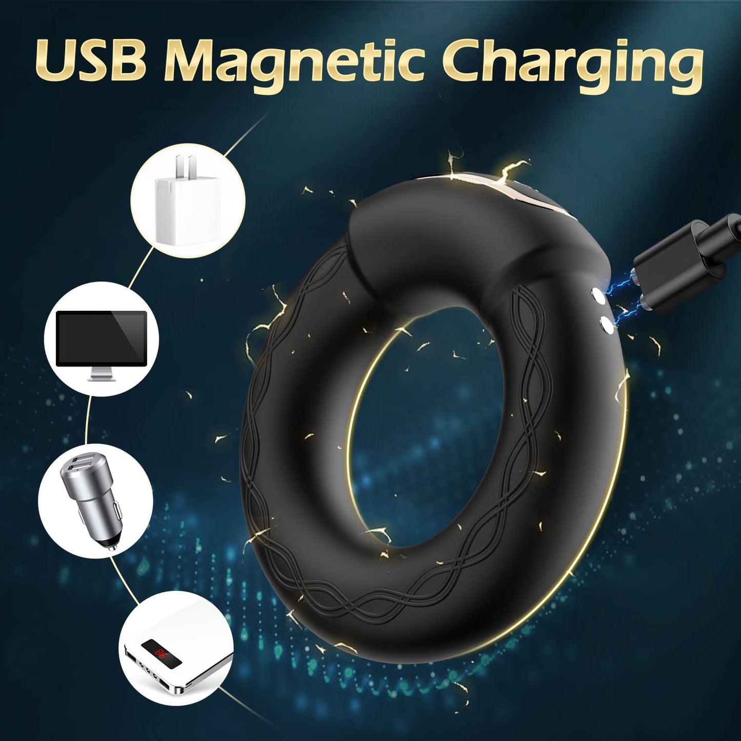 Vibrating Cock Ring, 10 Vibrations with Heating Luxonia Penis Ring Vibrator Sex Toys for Men, Adult Toys Vibrating Penis Ring Male Sex Toys