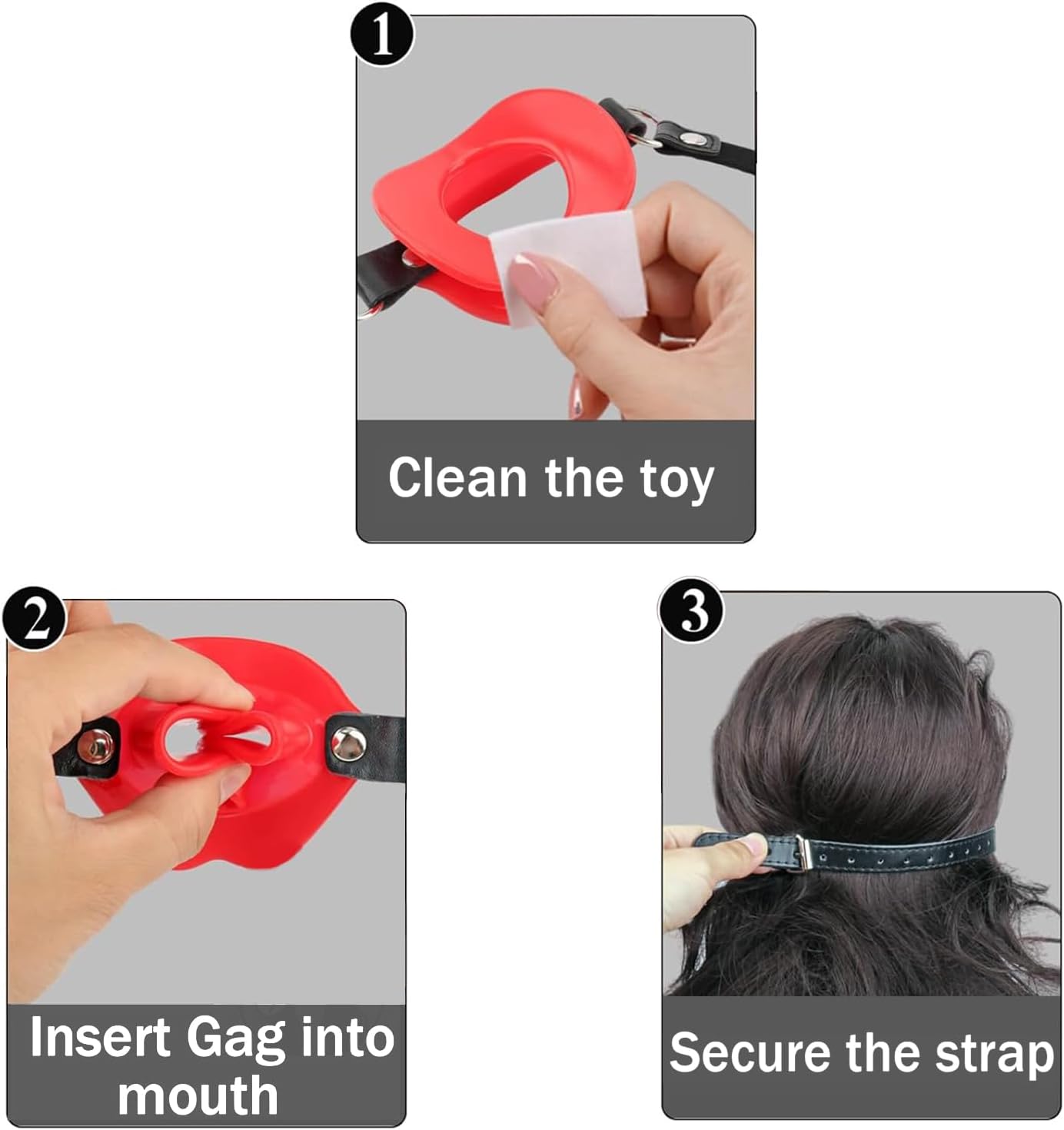Sexy Open Mounth Gag, Silicone Lips Ball Gag for Bed Sex Play, O Ring BDSM Sex Bondage Gags & Muzzles, Valentines Day Mouth Sex Toy Gag Sex Accessories for Adults Couples Oral, Red