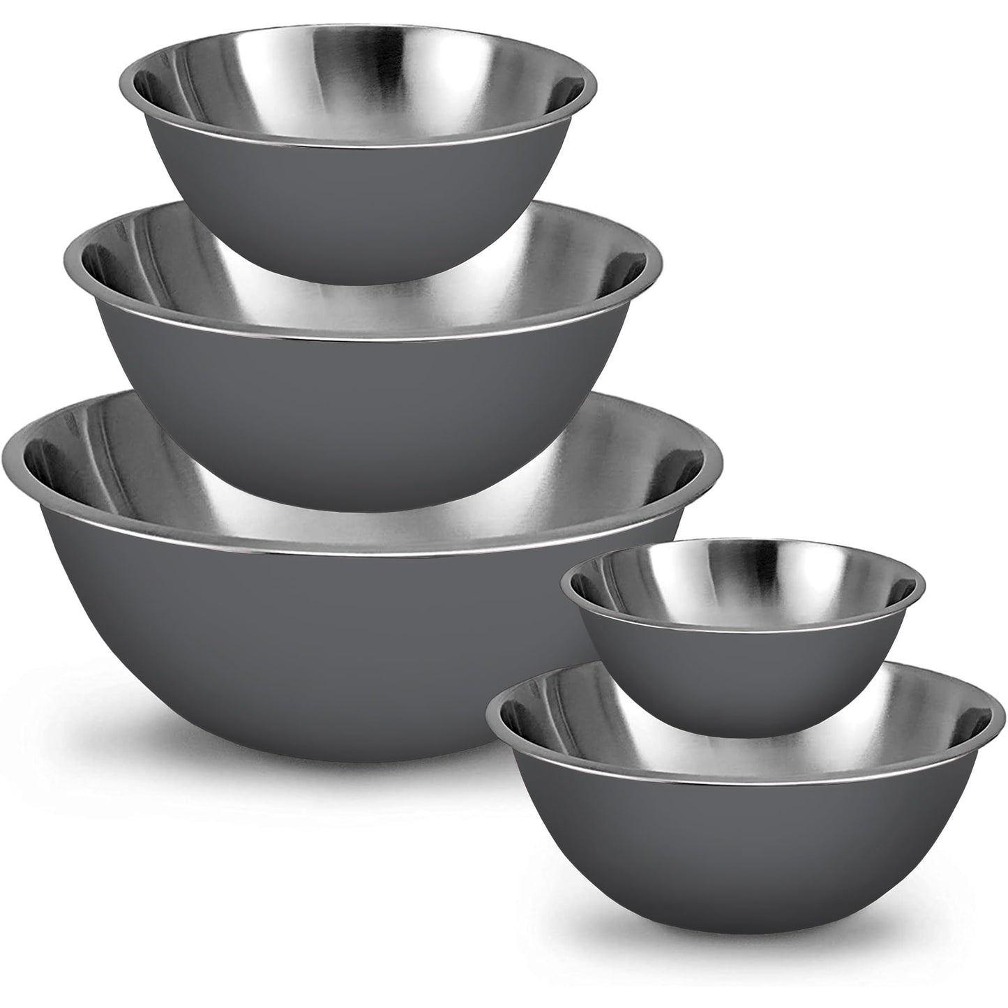 WHYSKO Meal Prep Stainless Steel Mixing Bowls Set, Home, Refrigerator, and Kitchen Food Storage Organizers | Ecofriendly, Reusable, Heavy Duty