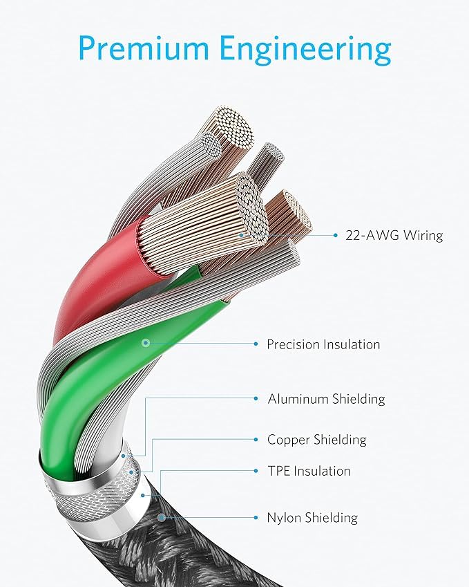 Anker USB C to USB C Cable, Type-C 60W Fast Charging Cable for iPhone 16 Series, iPad mini 6 and More