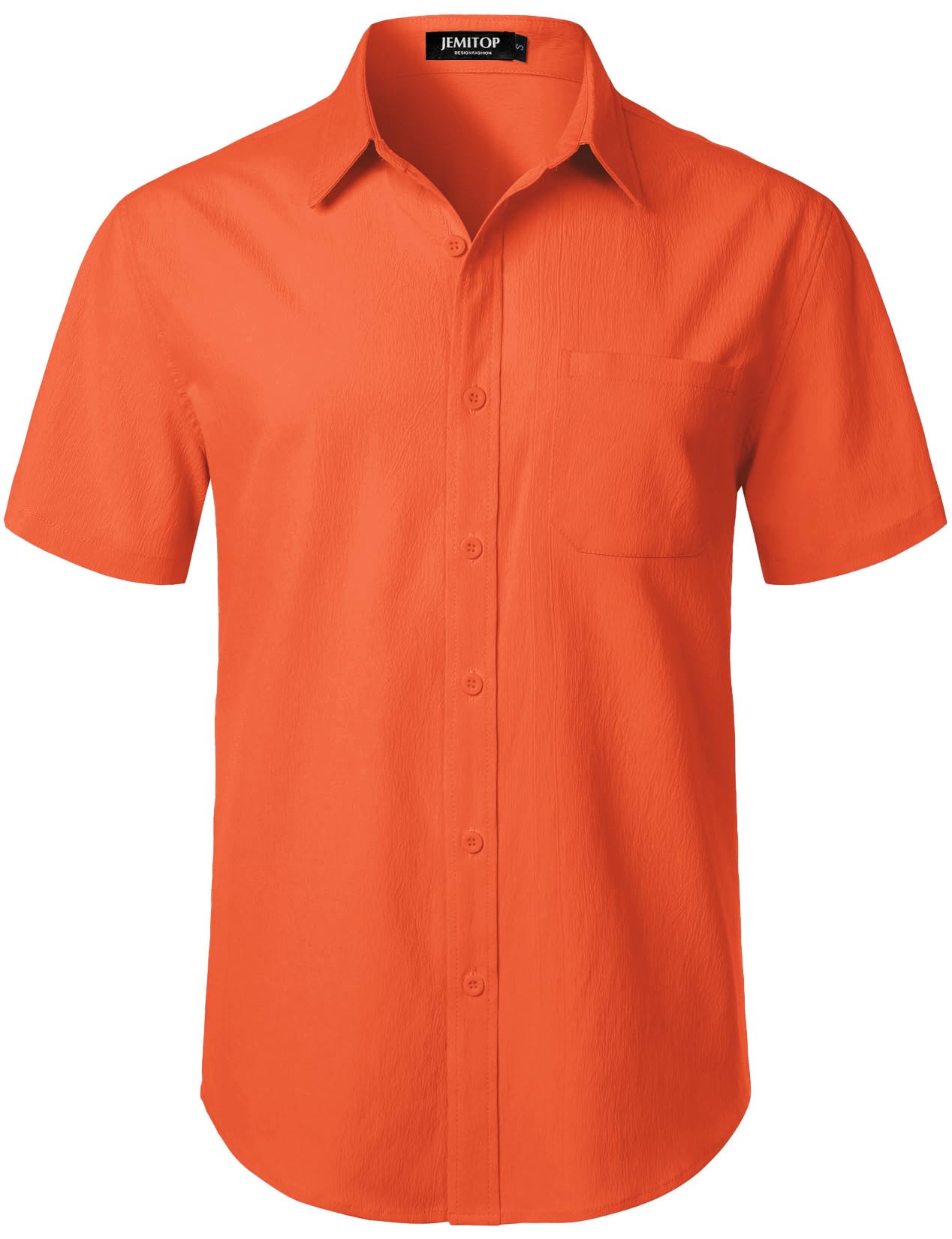 JEMITOP Men's Stretch Wrinkle Free Short Sleeve Texture Shirt Lightweight Summer Button Down Shirts for Beach Vacation