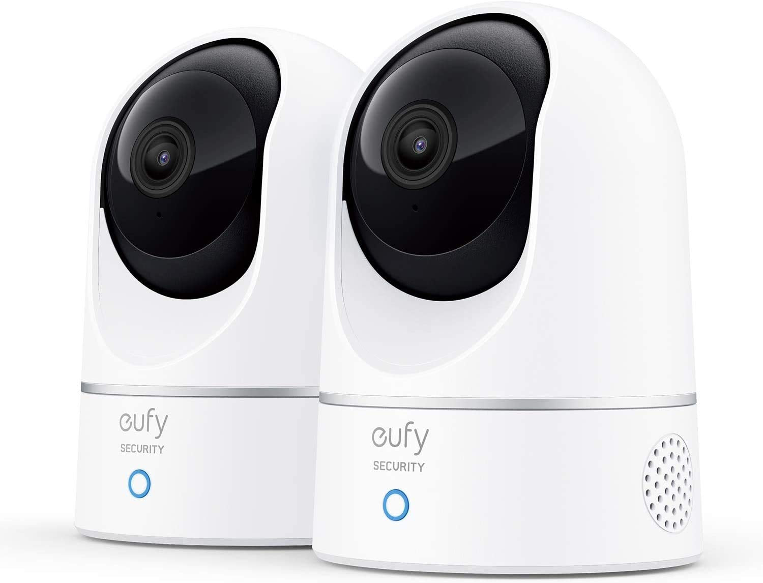 eufy Security Indoor Cam E220, Camera for home Security, Pan & Tilt, Dog/Pet Camera, 2K Wi-Fi Plug-in, Motion Tracking, Motion Only Alerts, Night Vision, HomeBase 3 Compatible, Voice Assistant Support