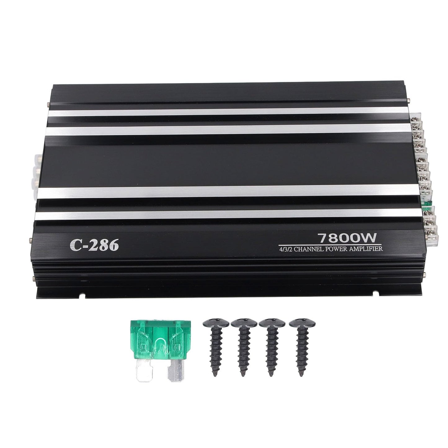 4 Channel Car Stereo Amplifier,Car Amplifier 7800W 4 Channels Class AB Aluminum Alloy Pure Bass Power Amp for DC 12V Truck Boat UTV Motorcycle