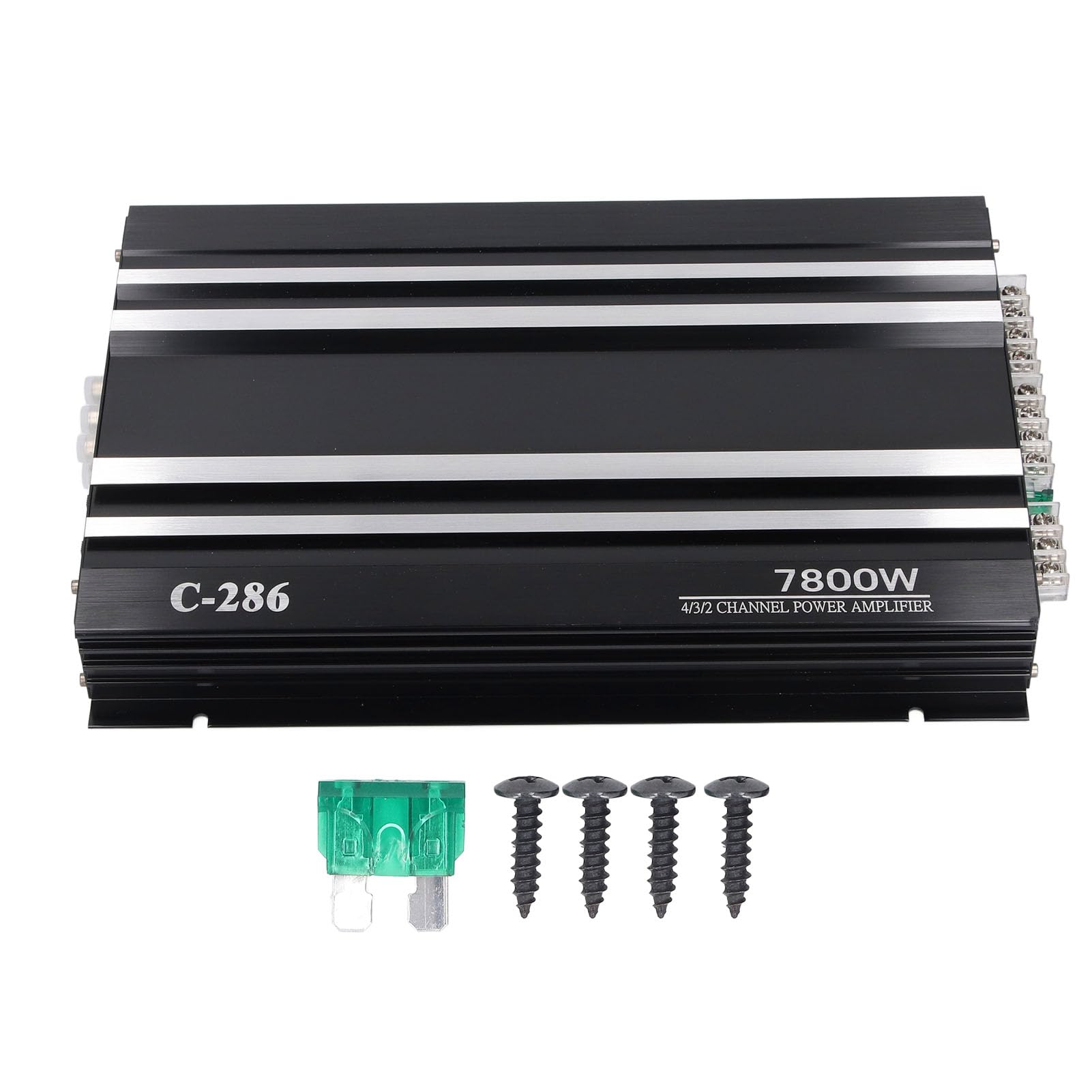 4 Channel Car Stereo Amplifier,Car Amplifier 7800W 4 Channels Class AB Aluminum Alloy Pure Bass Power Amp for DC 12V Truck Boat UTV Motorcycle