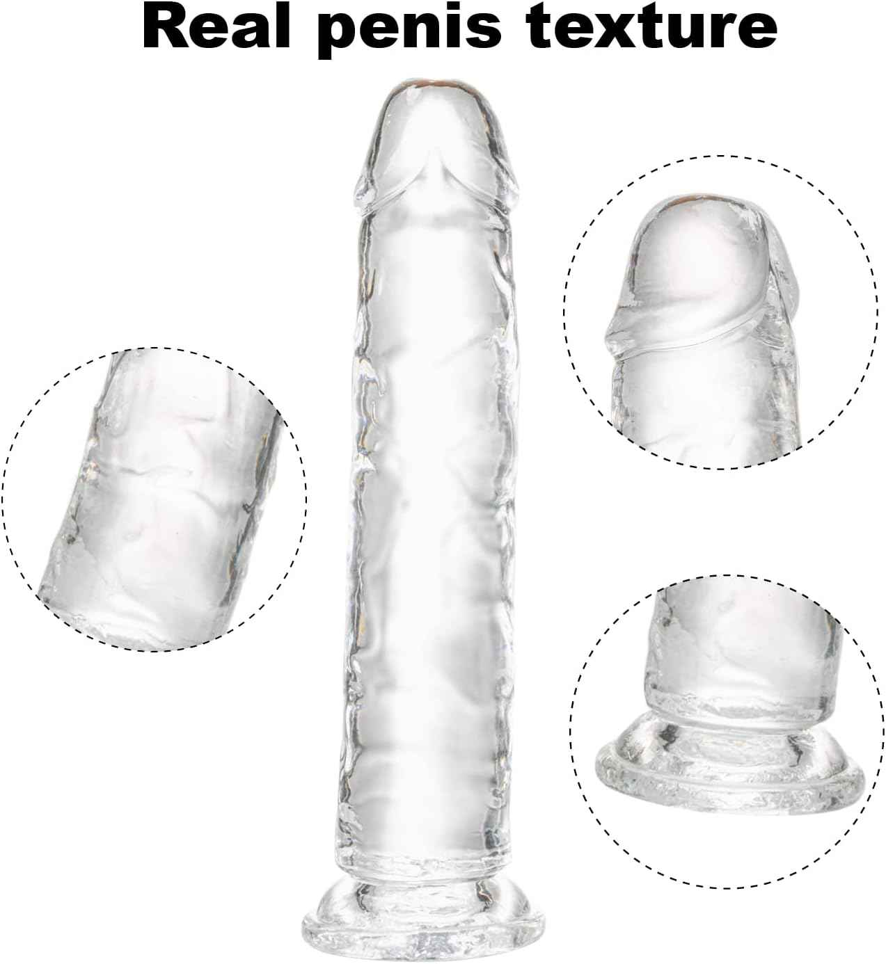 Fredalve Realistic TPE Dildo with Strong Suction Cup Clear