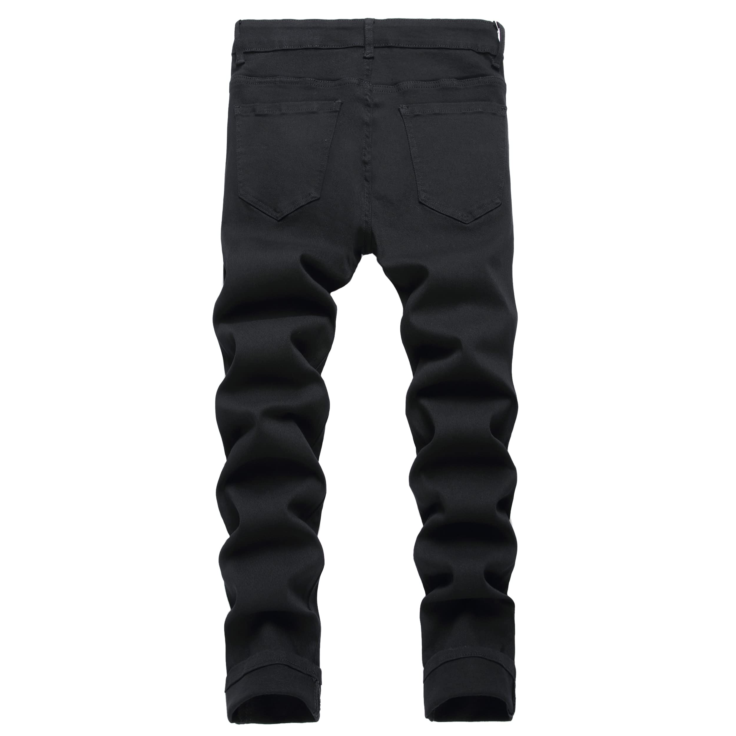 JUNBAOSS Men's Slim Fit Jeans Stretch Ripped Skinny Jeans for Men, Fashion Straight Leg Comfort Flex Waist Casual Pants