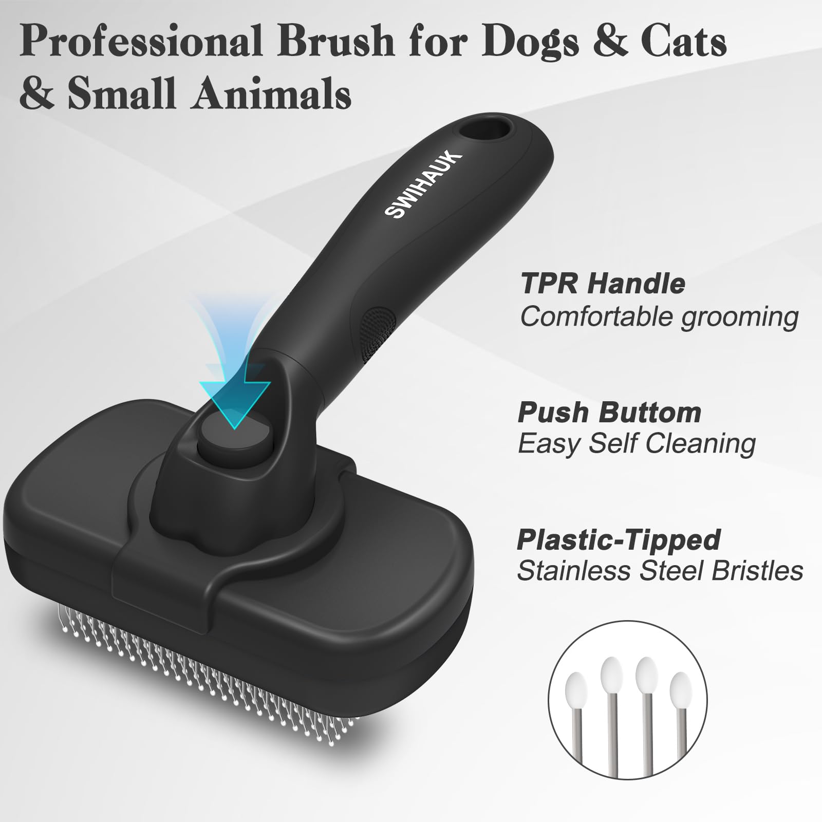 SWIHAUK Self Cleaning Slicker Brush for Pets