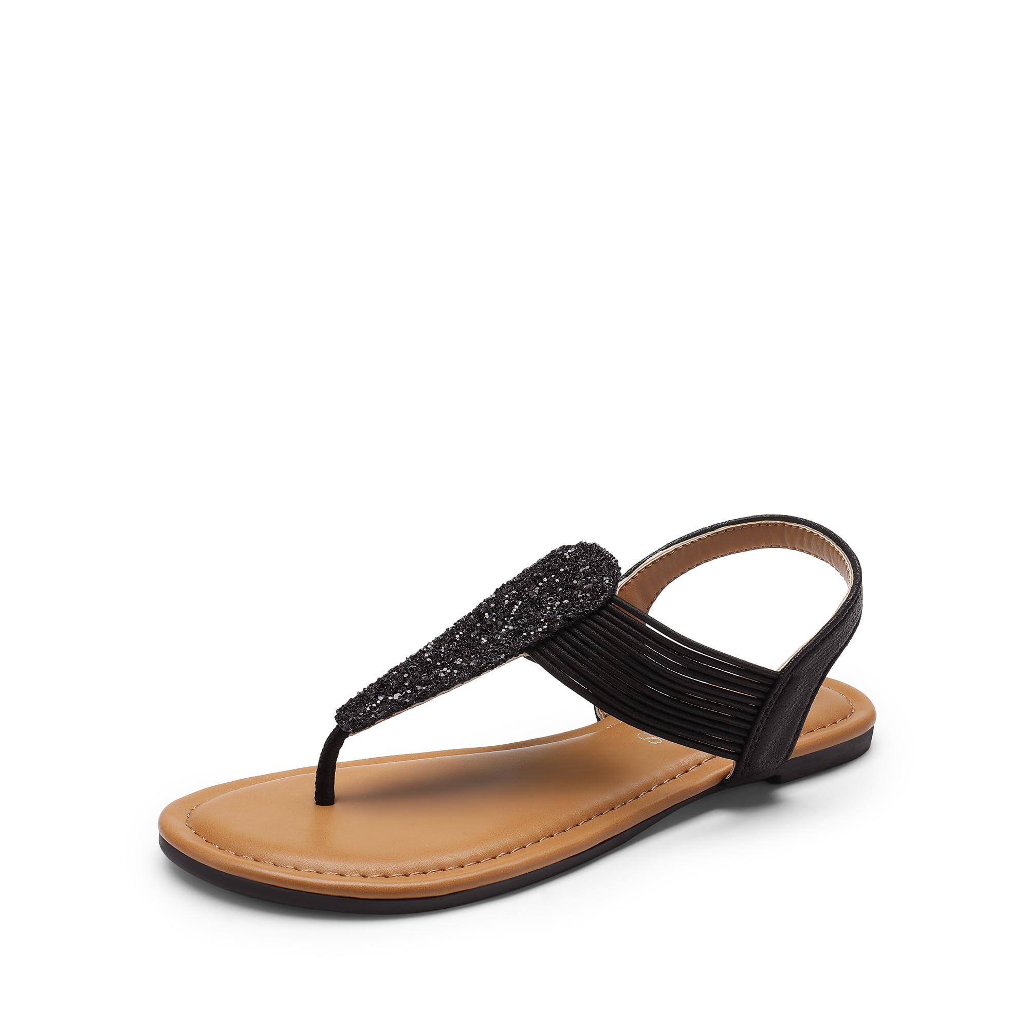 DREAM PAIRS Women's Elastic Strappy String Thong Ankle Strap Summer Gladiator Sandals
