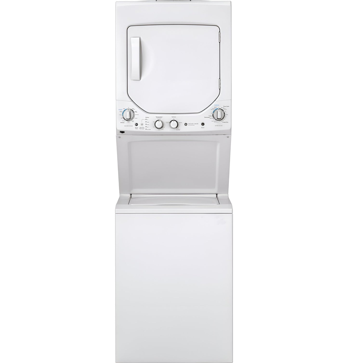GE Unitized Spacemaker® 2.3 Cu. Ft. Washer and 4.4 Cu. Ft. Electric Dryer Laundry Center, 24-Inch, White – GUD24ESSMWW