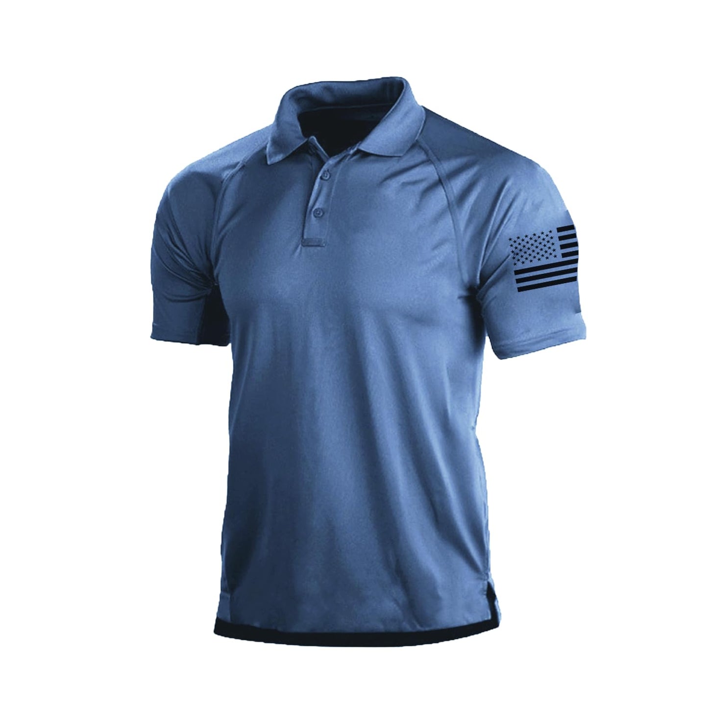 H HYFOL Short Sleeve Polo Shirts for Men Graphic Stretch Casual American Patriotic Raglan Golf Polos for Men