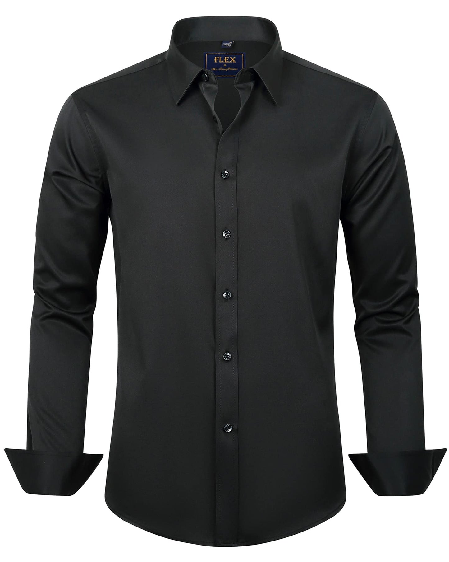 J.VER Men's Dress Shirts Solid Long Sleeve Stretch Wrinkle-Free Formal Shirt Business Casual Button Down Shirts
