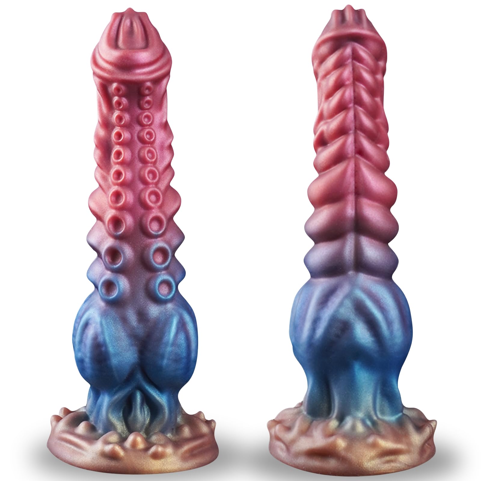 9.7in Huge Fantasy Monster Tentacle Dildo, Large Dragon Horse Thick Anal Knot Giant Big Dog Alien Silicone Knotted Dildo with Suction Cup, Adult Prostate Sex Toys for G Spot Gay Men Women
