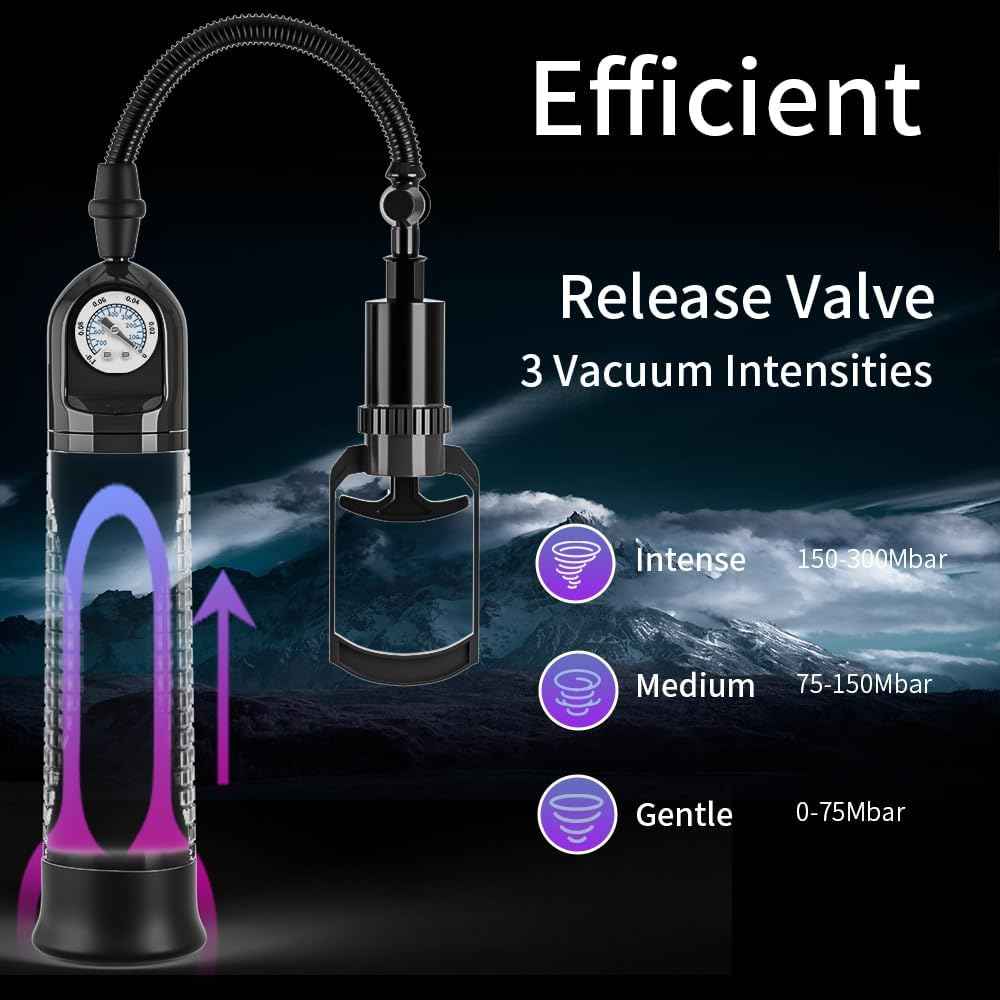 Penis Vacuum Pump, Manual Penis Enlargement Extension Pump air Pressure Device, Adult Male Sex Toy, Male Stronger Erection Couple Sex Toy Game