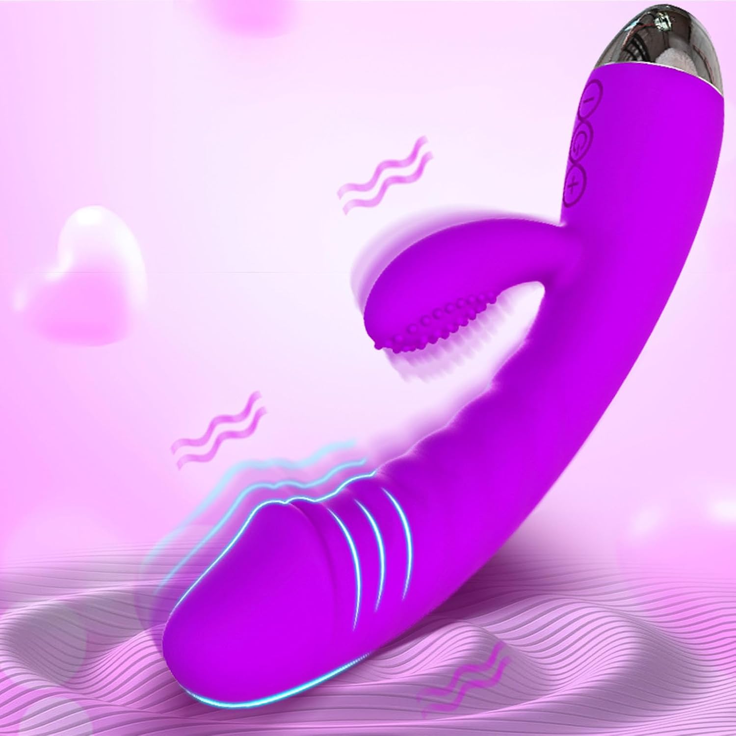 VIBBRTE Silicone Thrusting Pleasure Toy 10 Modes Waterproof Purple
