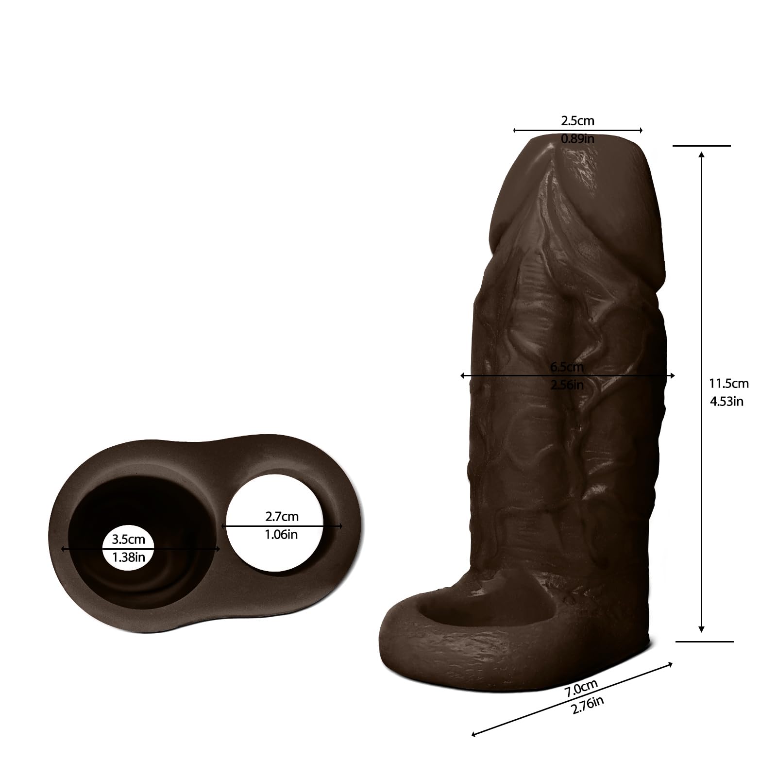 Reusable Penis Sleeve with Cock Ring, Open-Ended Ultra-Soft Silicone Cock Sleeve Penis Enlarger for Couples Men Adult Sex Toy