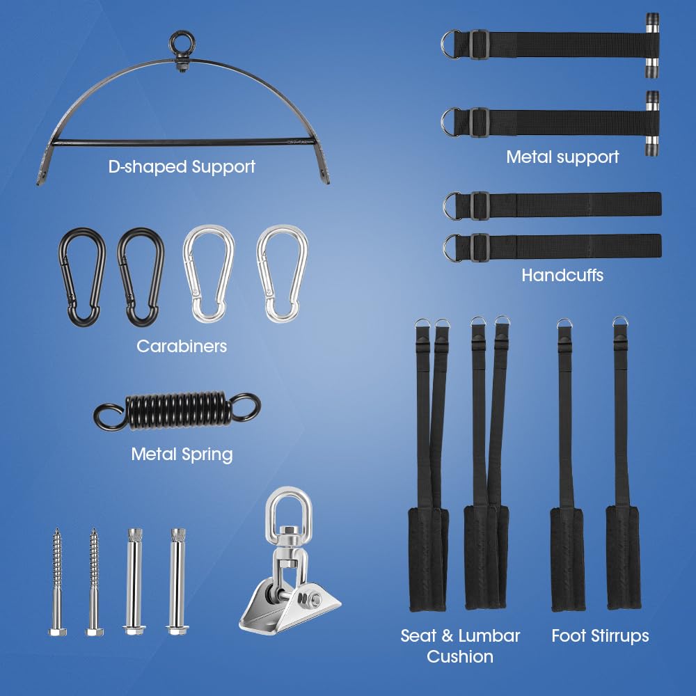 Adult Sex Swing for Couples 360° Spinning – 2-in-1 BDSM Bondage Kit with Premium Stand, Thick Padded Straps & Adjustable Restraints, Erotic Leather Swing Toy