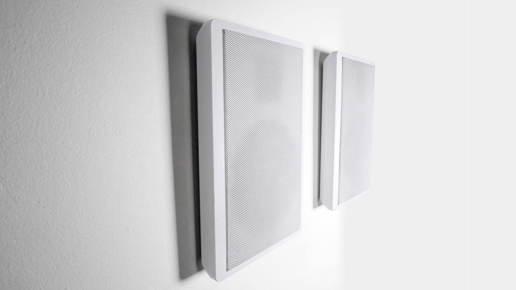 Rockville 2 RockSlim White Home Theater 5.25" 240w Easy Wall Mount Slim Speakers