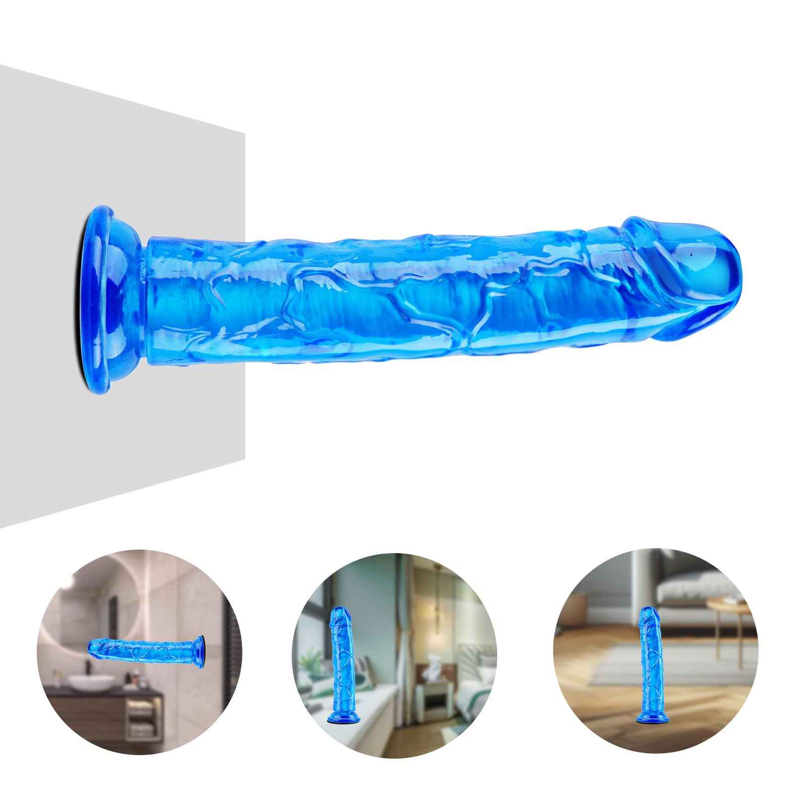 7" Small Realistic Blue Dildo - Soft TPE Beginner Sex Toy