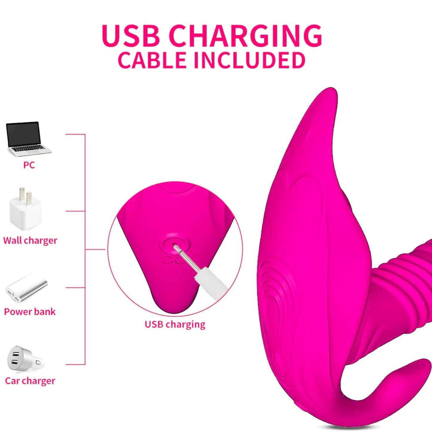 Newly Sitting and Riding Toys Adult Tools for Women 7 Powerful Modes Realistic Silicone Waterproof Slant Hole Charging Play Thrusting Games Flexible Sensory Toys for Couples, WA2604TA2908 (Pink)