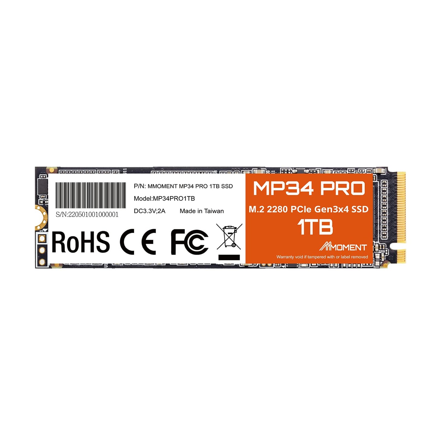 MMOMENT NVMe M.2 2280 PCIe Gen 3x4, Solid State Drive Internal SSD