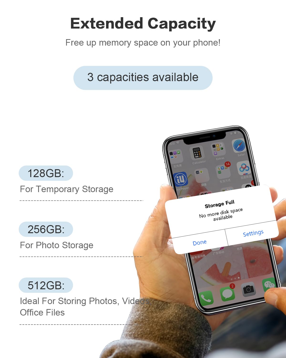512GB Photo Stick for Phone, Qainerly USB Flash Drive for Phone All Models, 4-in-1 Design Transfer Storage, iPad/PC/Android