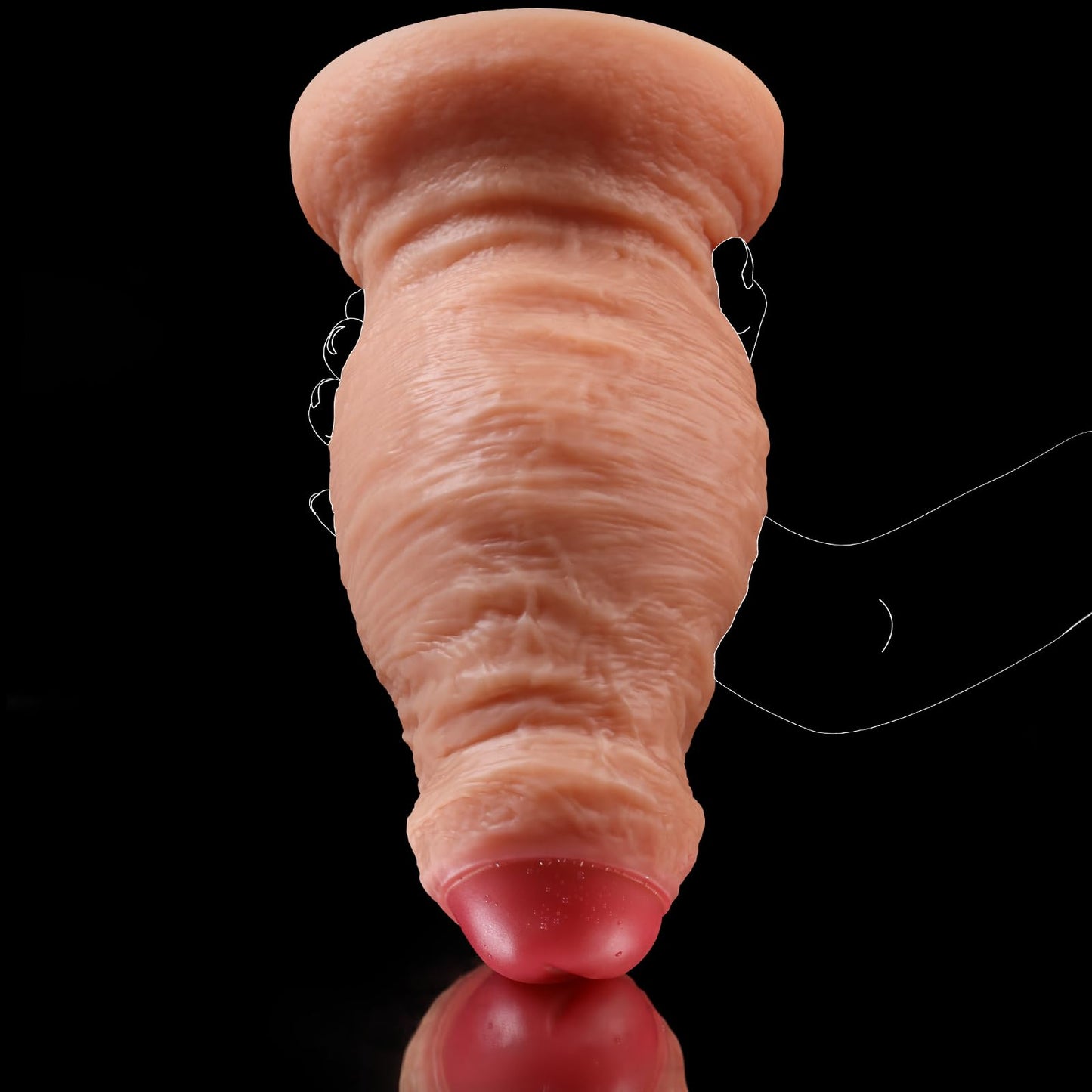 4.5'' Diameter Huge Thick Uncut Dildo, 10 inch Dual Density Silicone Gaint Girth Dildo XXL Butt Plug Sex Toy for Anal Stretcher, Extra Large Anal Dildo No Balls for Advanced Player P Spot Stimulation