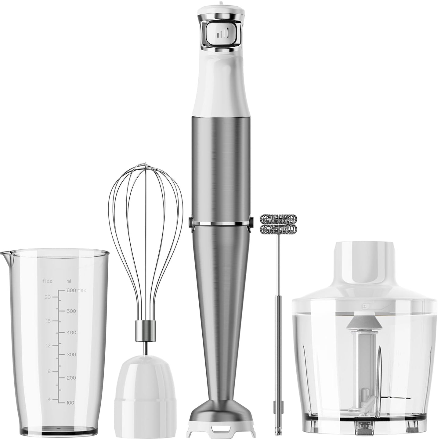 Turelar Immersion Blender Handheld Corded Hand Blenders Set 1100W, Trigger Variable Speed 5 in 1 Stick Emulsifier with Chopper, Whisk and Frother for Soup, Baby Food and Smoothies