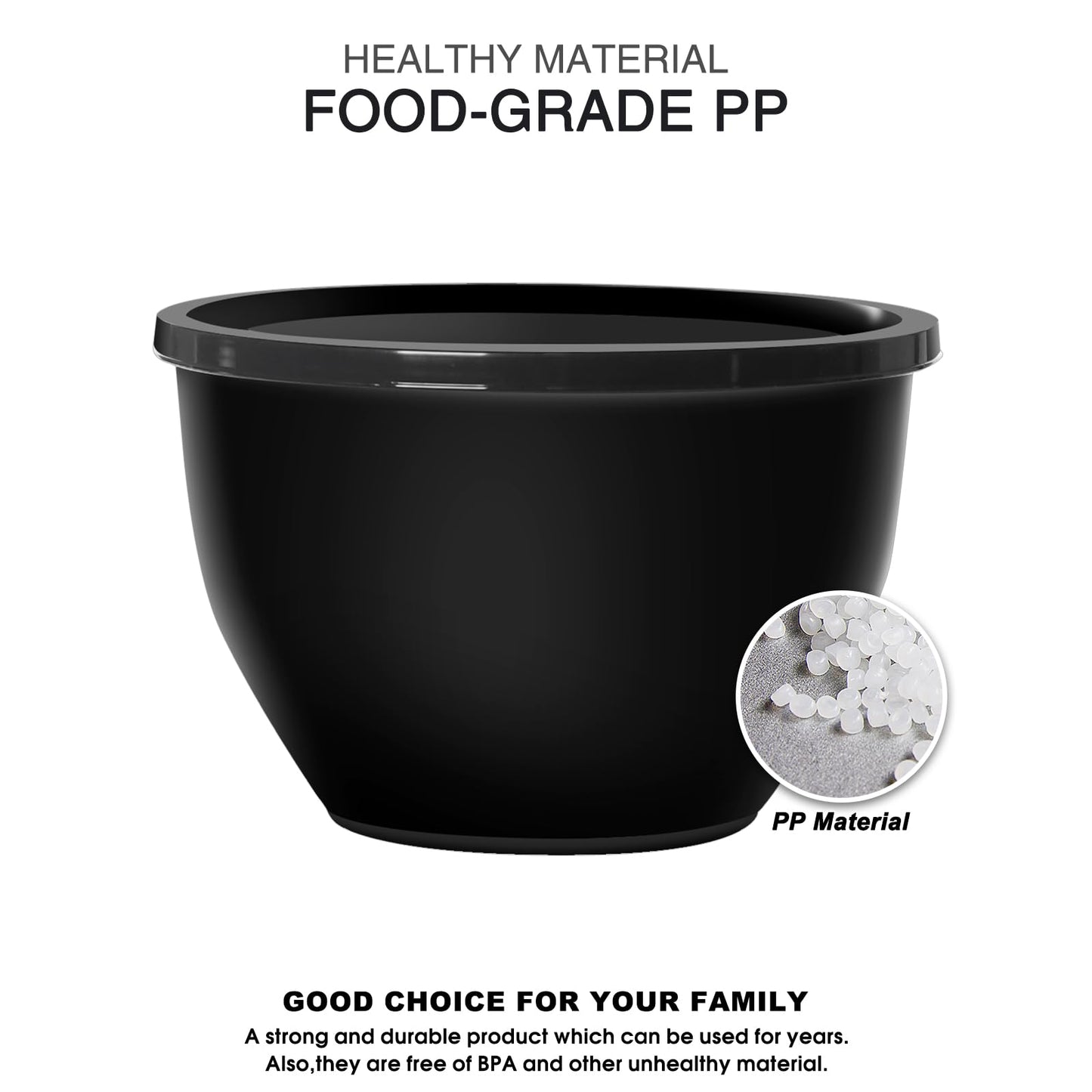 Greentainer Plastic Mixing Bowls with Lids Set for Kitchen, 5 Set Nesting Bowls for Mixing, Baking, Prepping, Cooking and Serving Food, Mixing Bowls Dishwasher, Microwave Safe