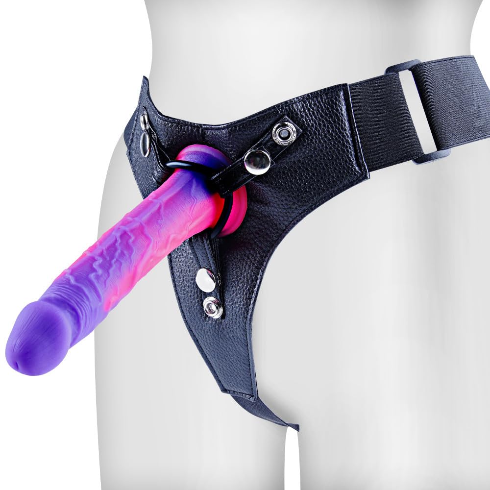 Strap-On Harness and Dildo Set: Wearable Realistic Silicone Dildos in 2 Sizes