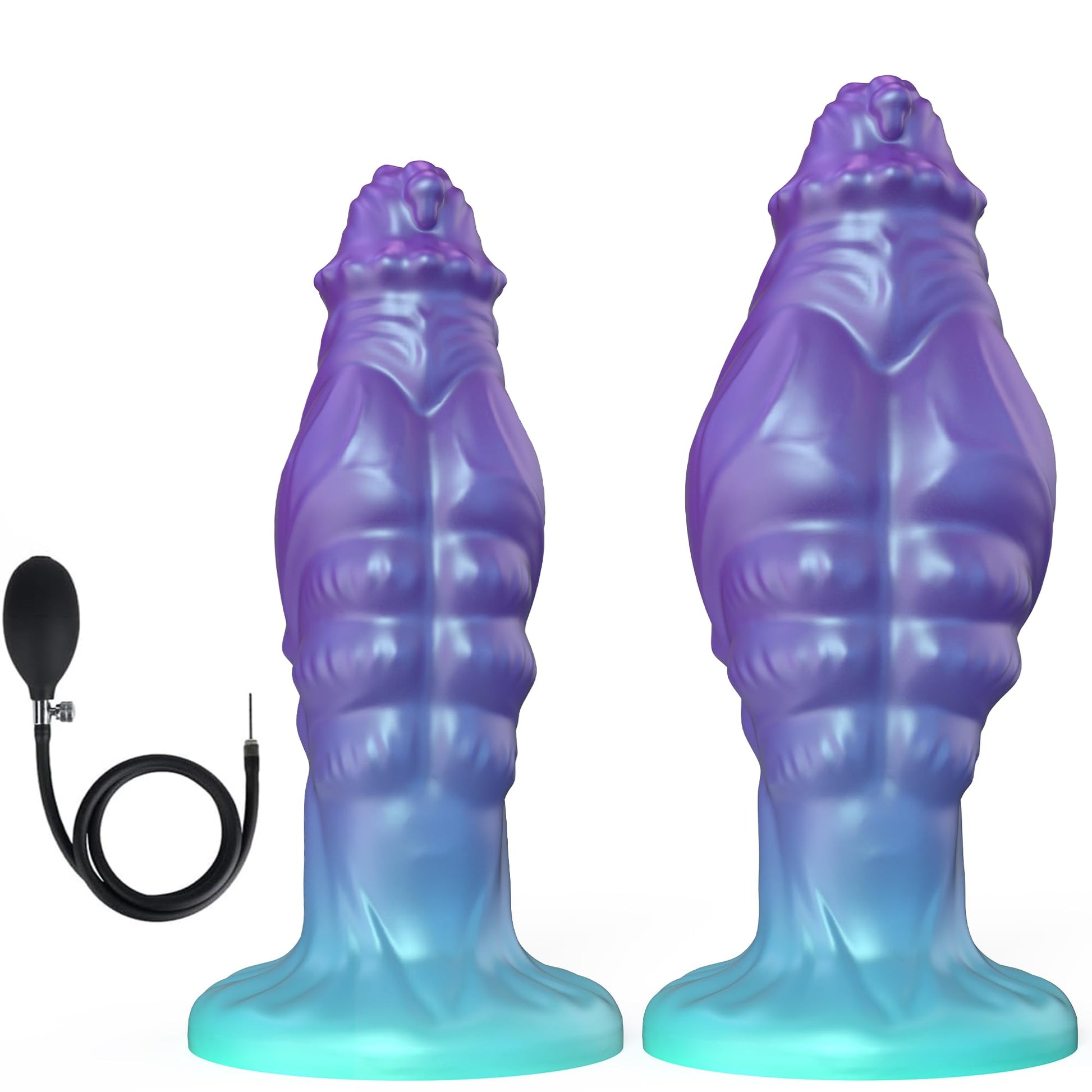 7.5" Monster Dildo with Inflatable Pump, Huge Thick Fantasy Anal Dildo for Prostate Training, Horse Knot Dragon Style, Strong Suction Cup, Adjustable Expansion 1.8" to 3.68", Adult Sex Toy