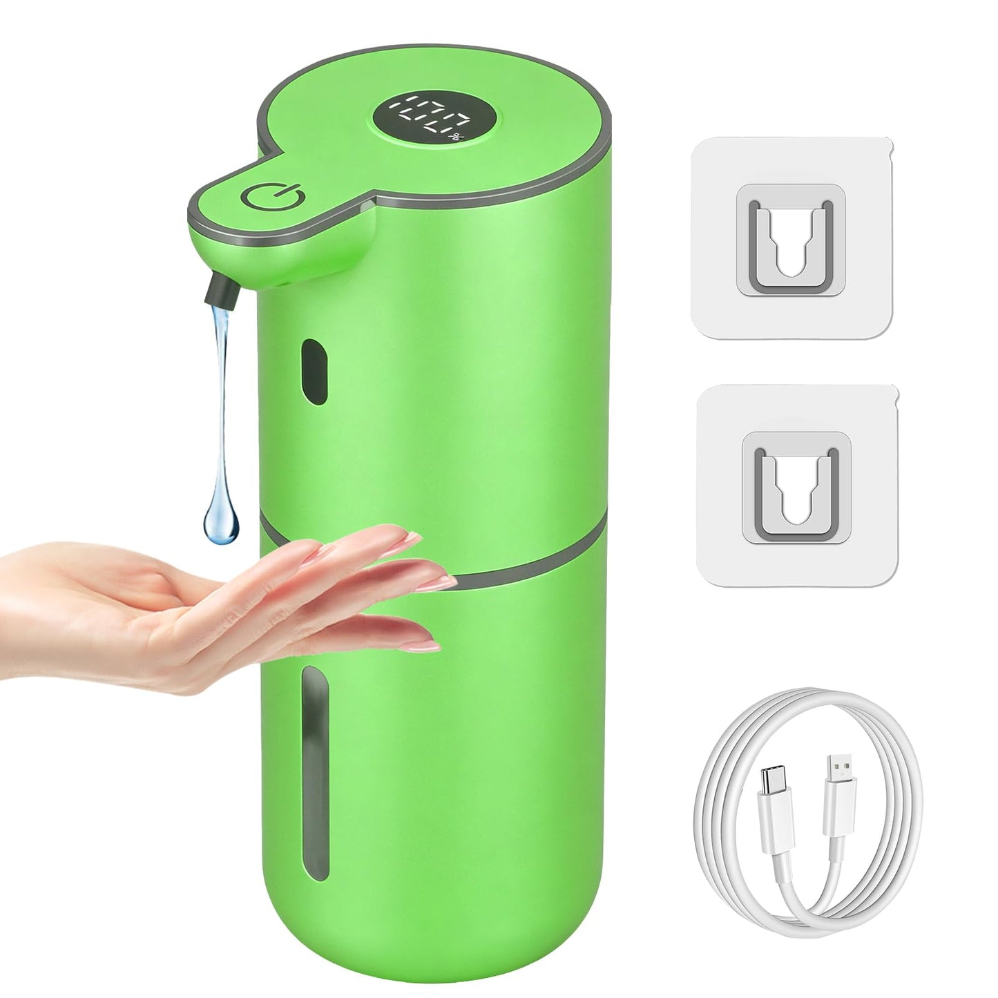 OHIFAST Automatic Soap Dispenser Touchless, USB Rechargeable Smart Hand Soap Dispenser, 6-Level Adjustable, 12.8oz/380mL Wall Mounted for Bathroom Kitchen Dish Soap