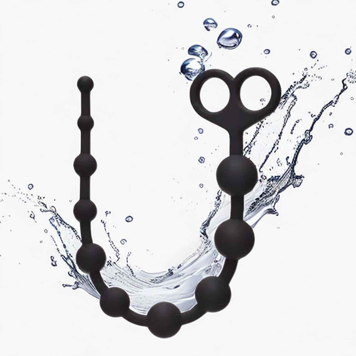 Anal Beads Anal Toys Anal Sex Toy,Silicone Anal Bead with 10 Balls Gradual Size Increase & Safe Pull Ring,Adult Anal Toy for Men Women Couples
