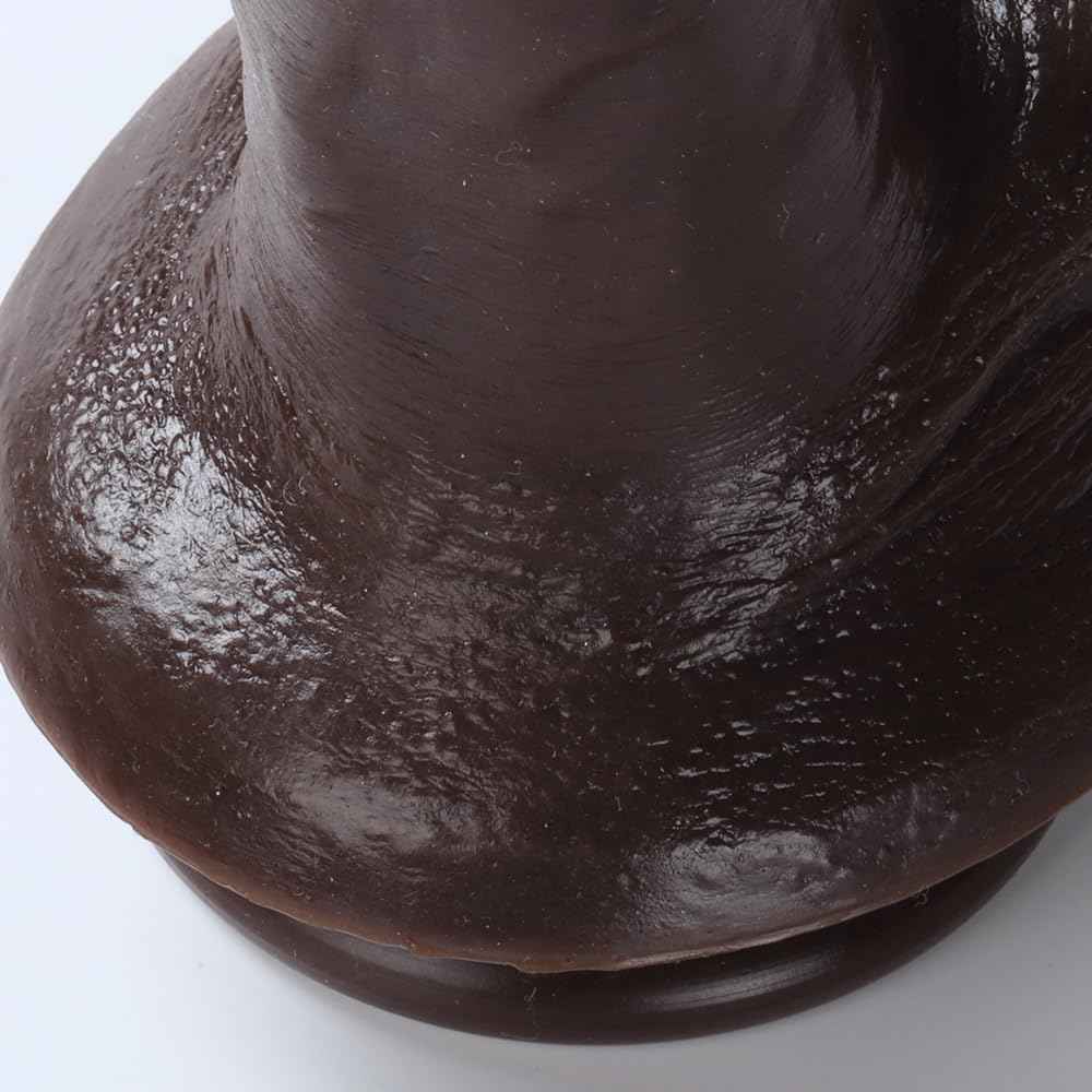 Lossless 8-Inch Realistic Silicone Dildo with Suction Cup Black