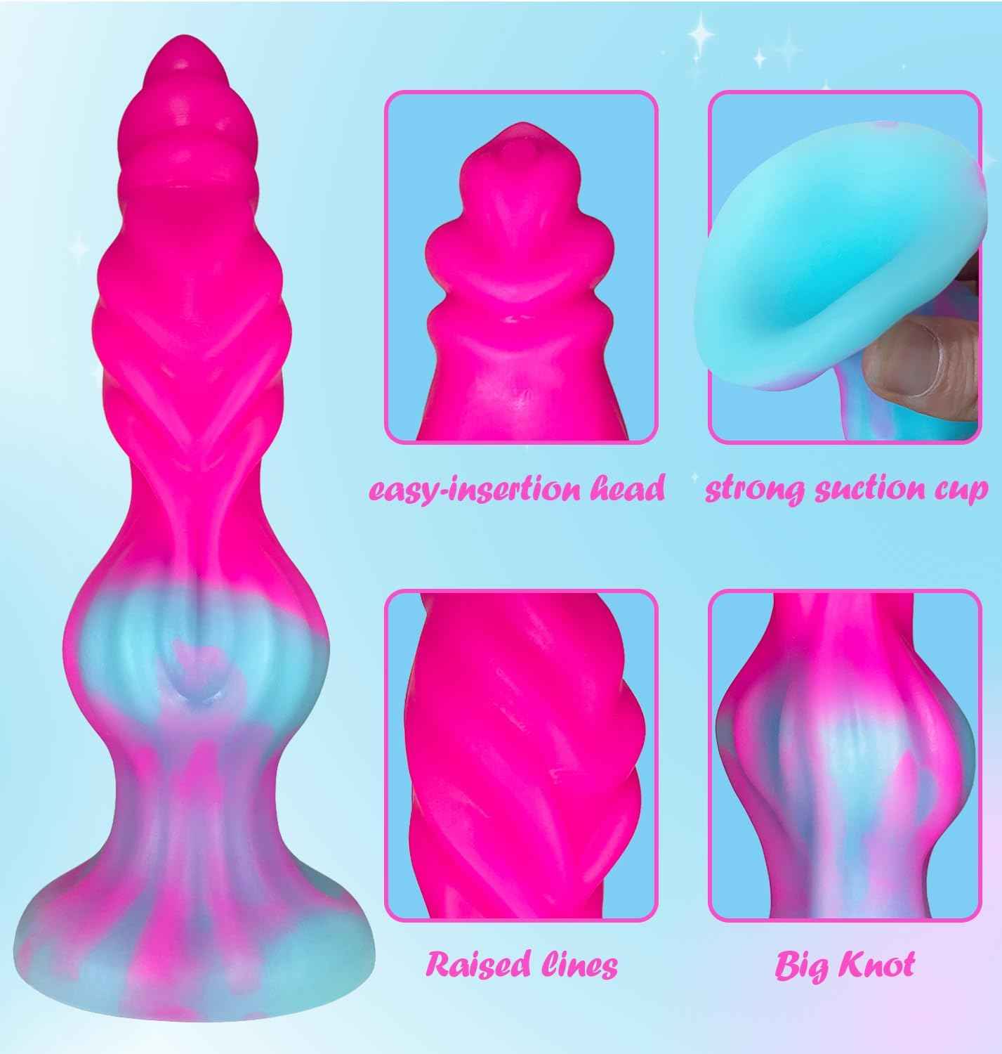 LeSiLeKe Fantasy Dragon Dildo Silicone Suction Cup 7.5 inch