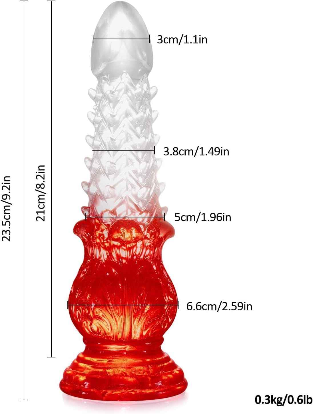 9.2 in Big Fantasy Dildo,Knot Dildo with Suction Cup,Adult Sex Toy for Women Men and Couples