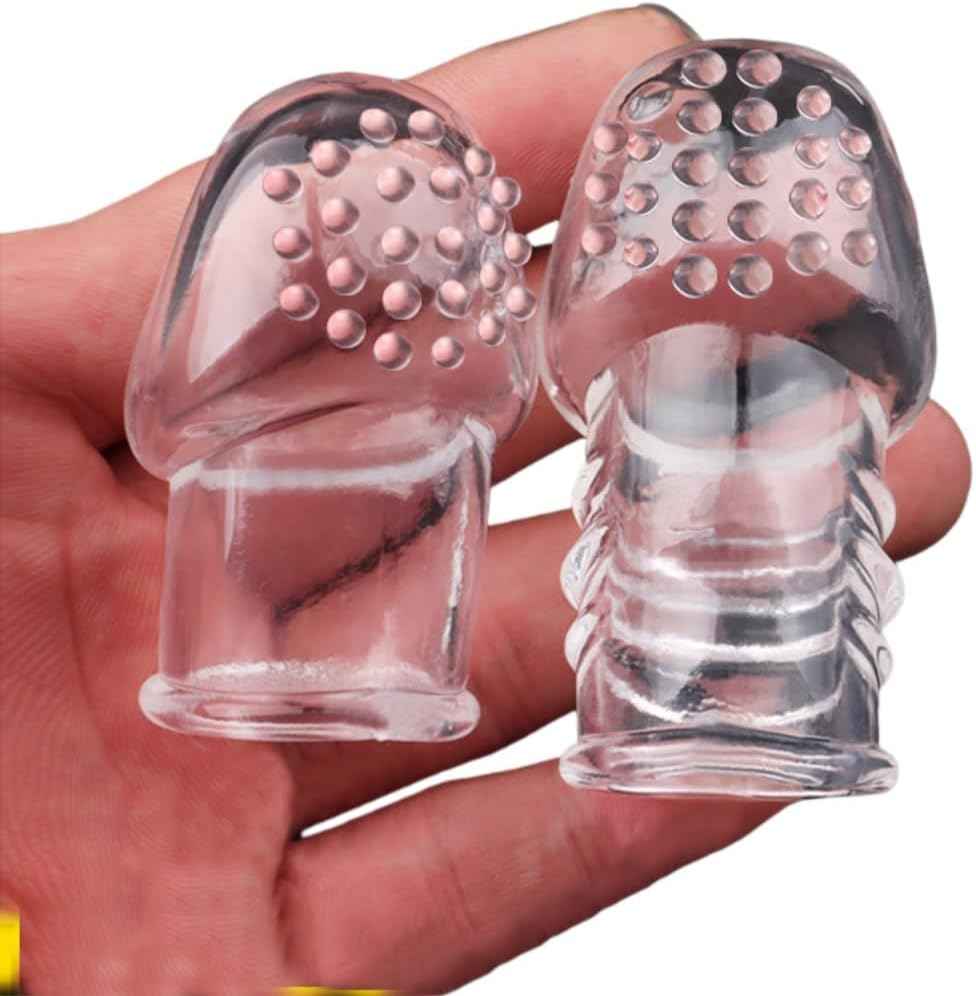 2 Pcs Reusable Clear Penis Sleeve, Soft Phimosis Stretcher Glans Condom with Large Particles,CockSleeve for Men Delay Ejaculation,Girth Enhancer Sleeve G Spot Stimulator,Adult Toys for Men and Couples
