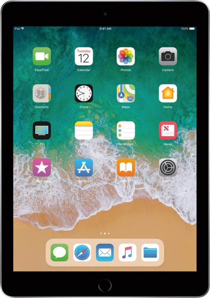 Apple iPad with WiFi, 32GB, Silver (2017 Model) (Refurbished)