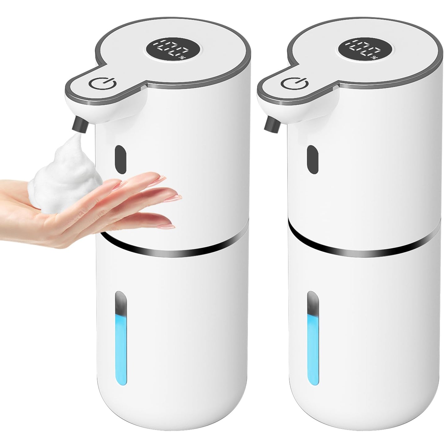 OHIFAST Automatic Soap Dispenser Touchless, USB Rechargeable Smart Hand Soap Dispenser, 6-Level Adjustable, 12.8oz/380mL Wall Mounted for Bathroom Kitchen Dish Soap