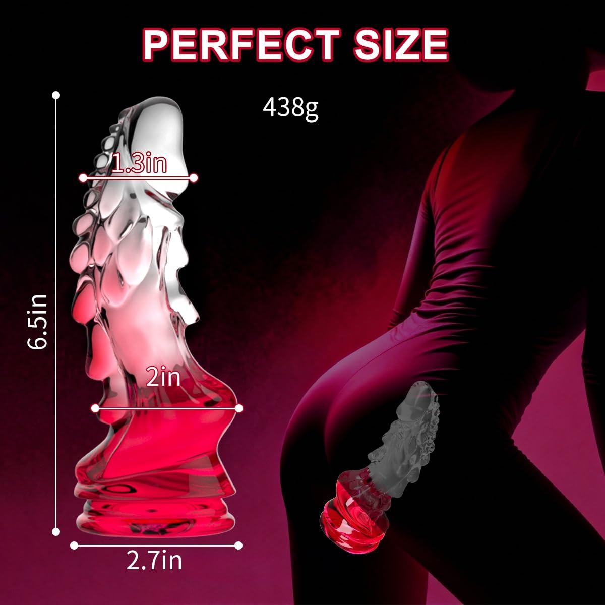 Dragon Dildo, 6.7'' Monster Dildo with Strong Suction Cup, Jelly Clear-Red Gradient Dildos Fantasy Anal Plug Animal Tentacle Dildos Adult Toys for Beginner Unique Valentine's Day Gifts for Him Her