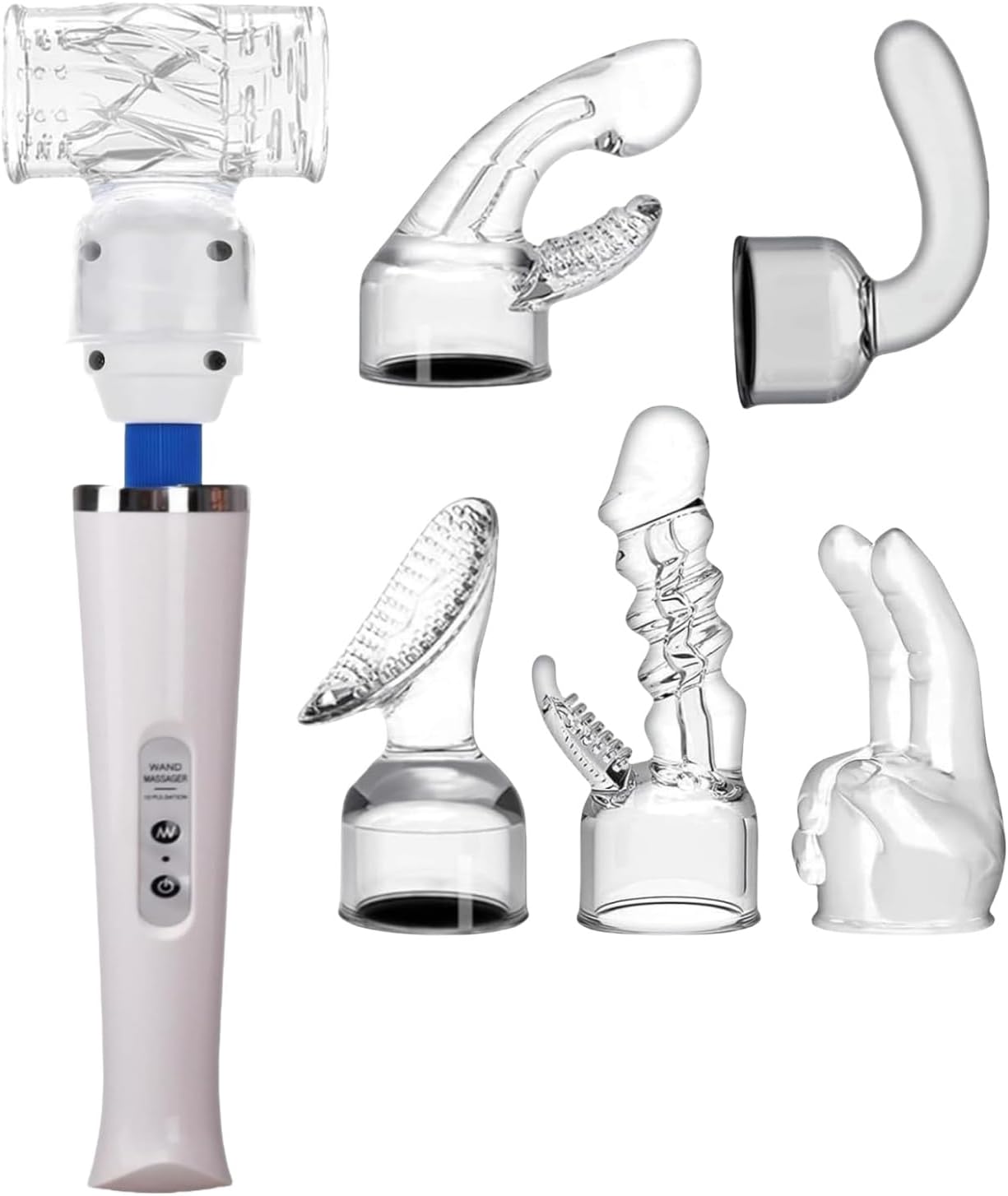 Nunadano Wand Massager with 6 Attachments Rechargeable 10 Speed Set