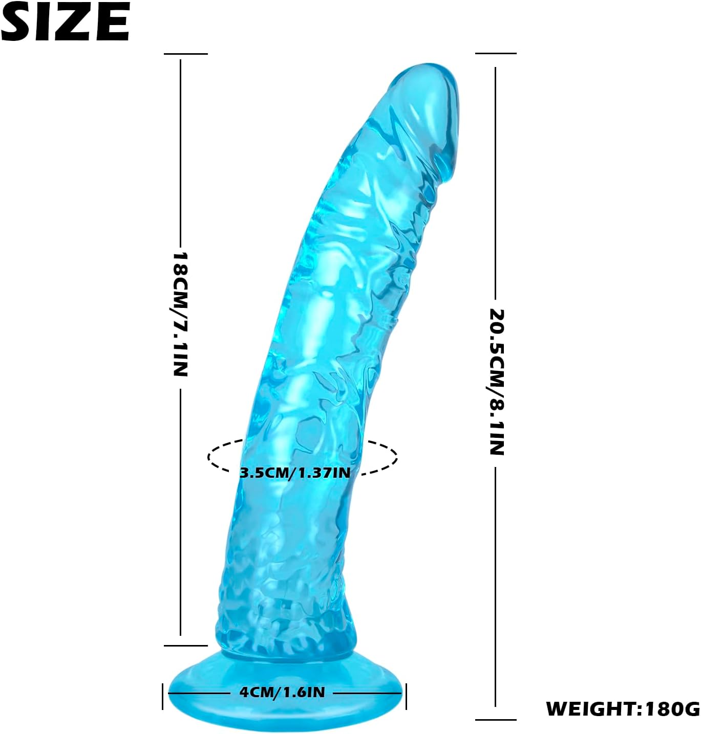 XSAXLYX 8.1in Realistic TPE Dildo with Powerful Suction Cup