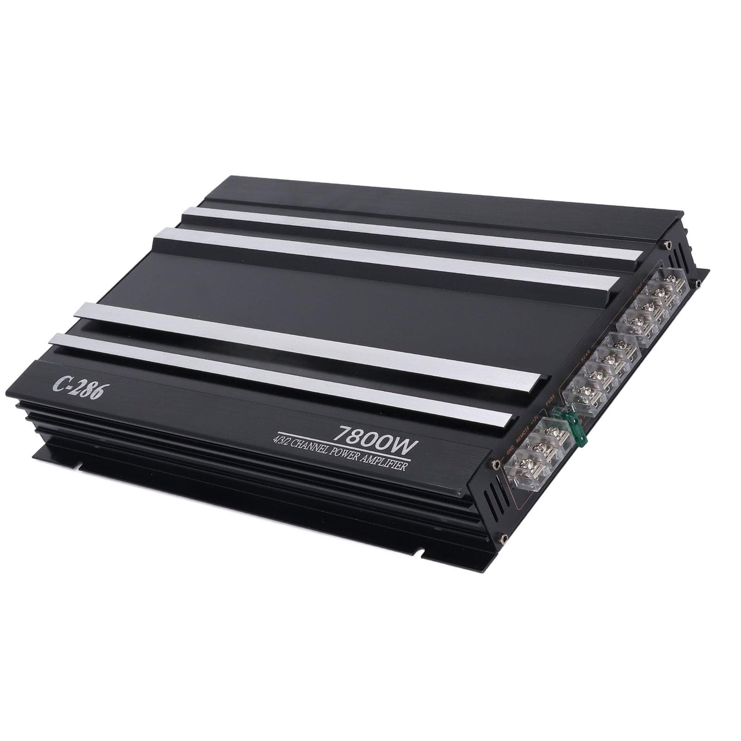 4 Channel Car Stereo Amplifier,Car Amplifier 7800W 4 Channels Class AB Aluminum Alloy Pure Bass Power Amp for DC 12V Truck Boat UTV Motorcycle