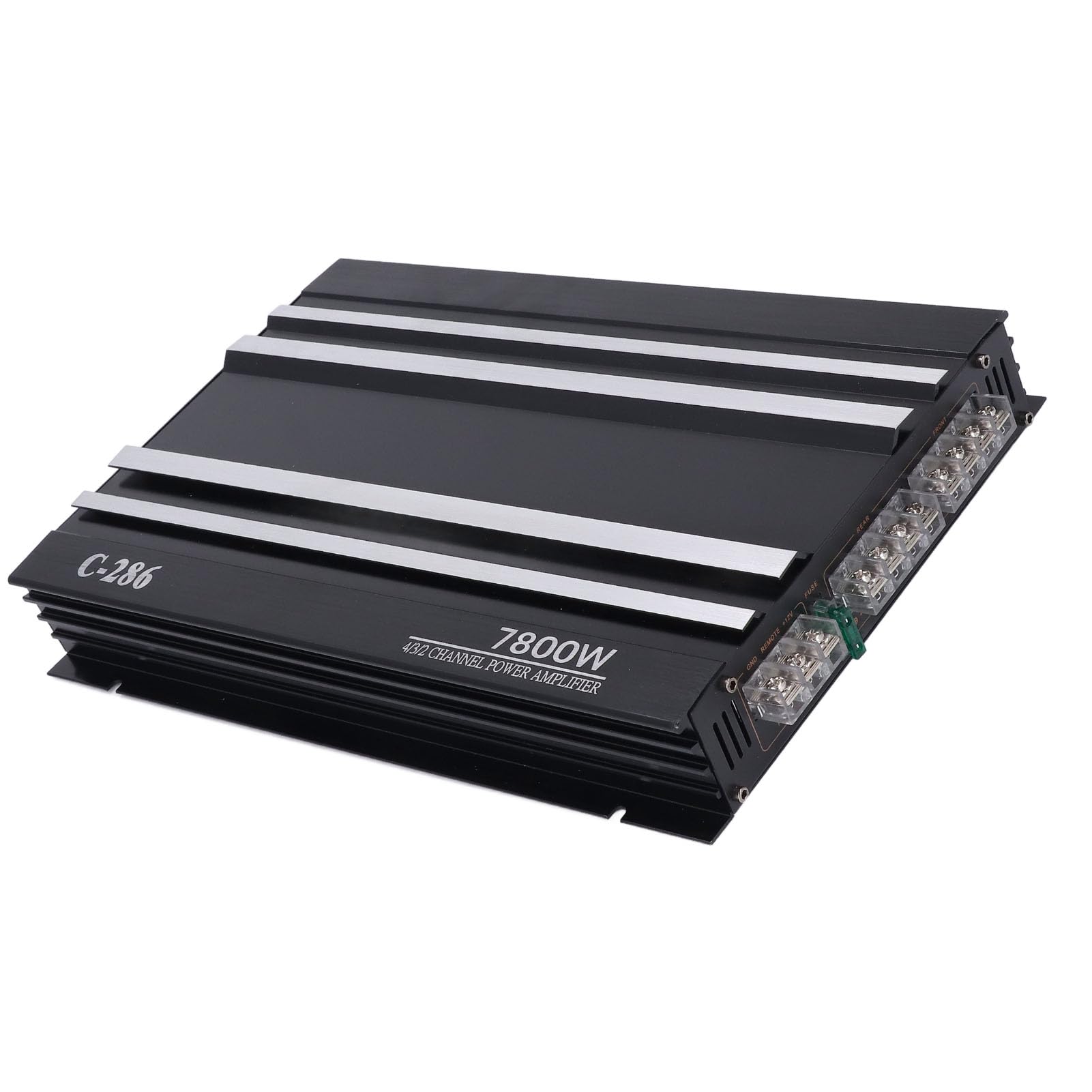 4 Channel Car Stereo Amplifier,Car Amplifier 7800W 4 Channels Class AB Aluminum Alloy Pure Bass Power Amp for DC 12V Truck Boat UTV Motorcycle