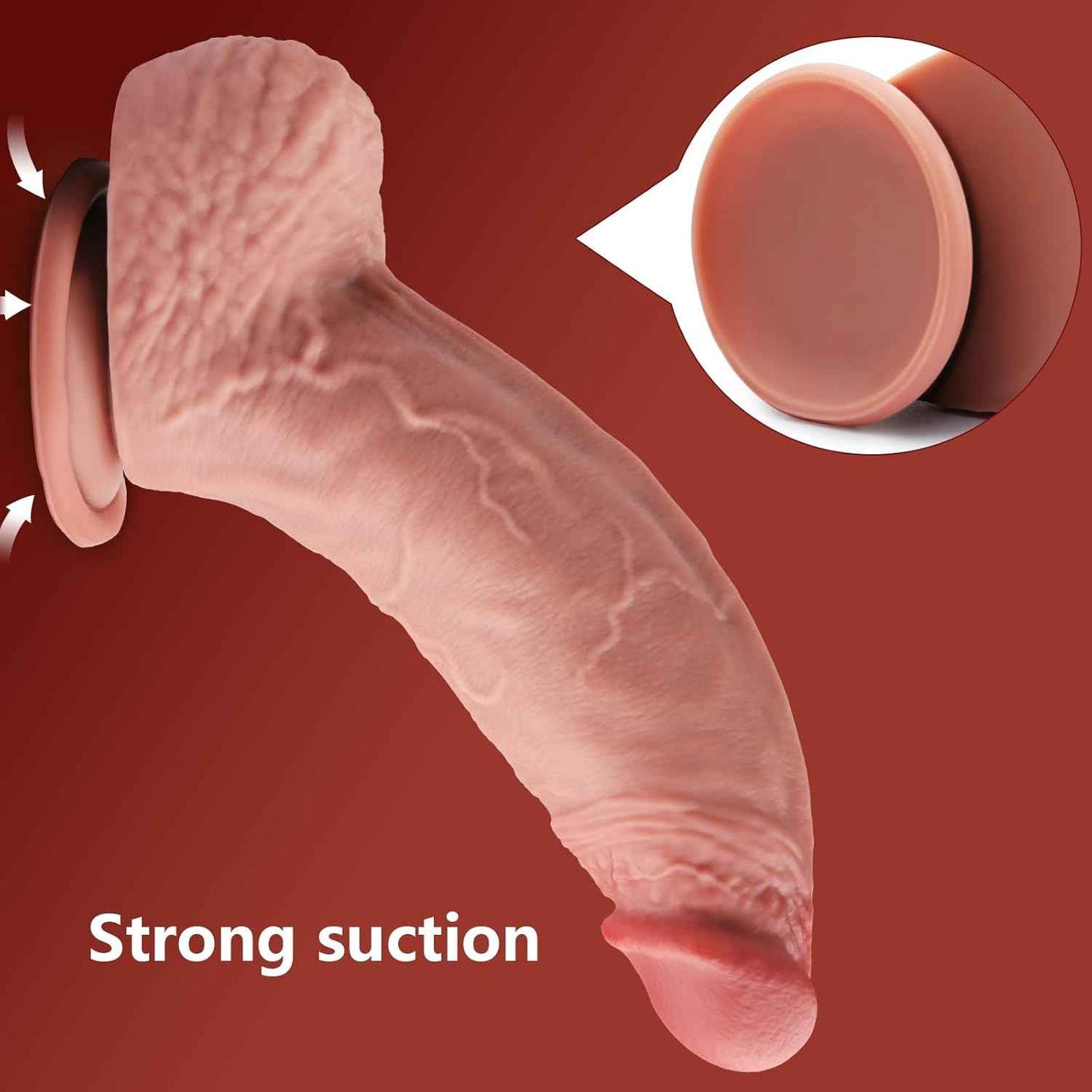 Jicjocy Realistic Silicone Dildo 8.46in Suction Cup Veiny Texture