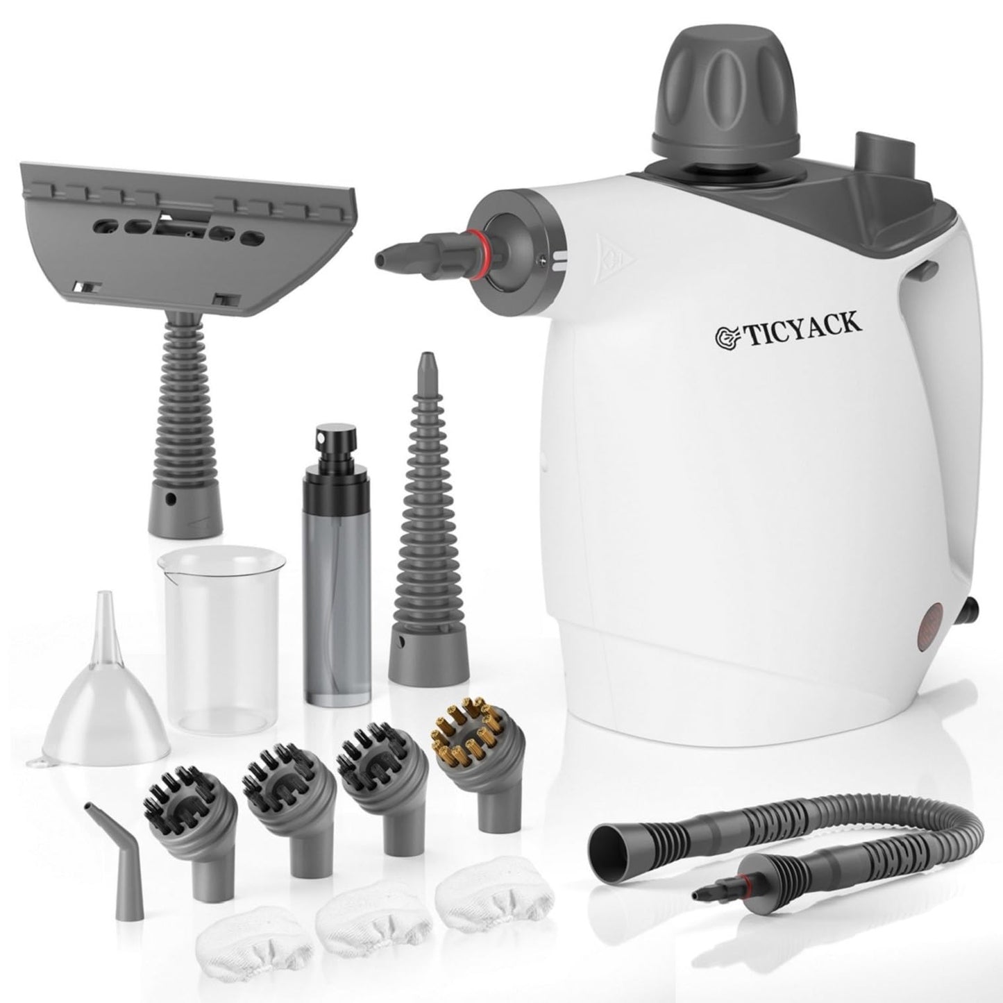 Handheld Steam Cleaner, Steam Cleaner with 16 PCS Accessory & Safety Lock, 500ML Capacity, Multi-Surface Deep Cleaning for Home, Car, Bathroom, Grout, Floor, Window