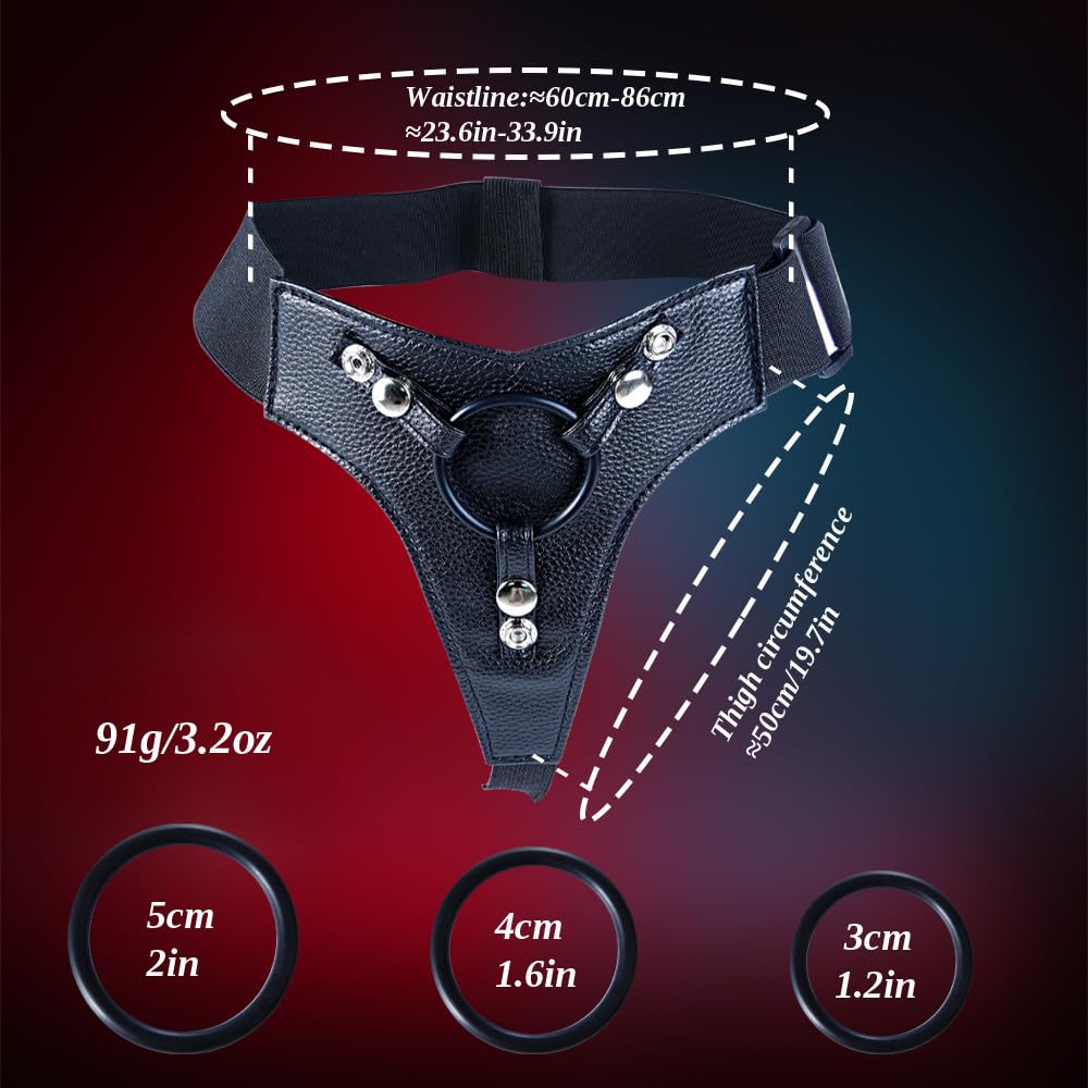 Strap-On Harness and Dildo Set: Wearable Realistic Silicone Dildos in 2 Sizes