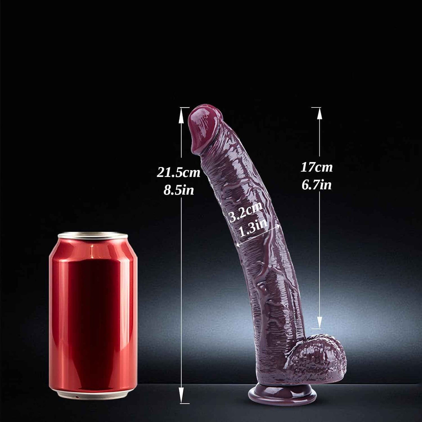 Hainuo Realistic Silicone Dildo with Suction Cup Black