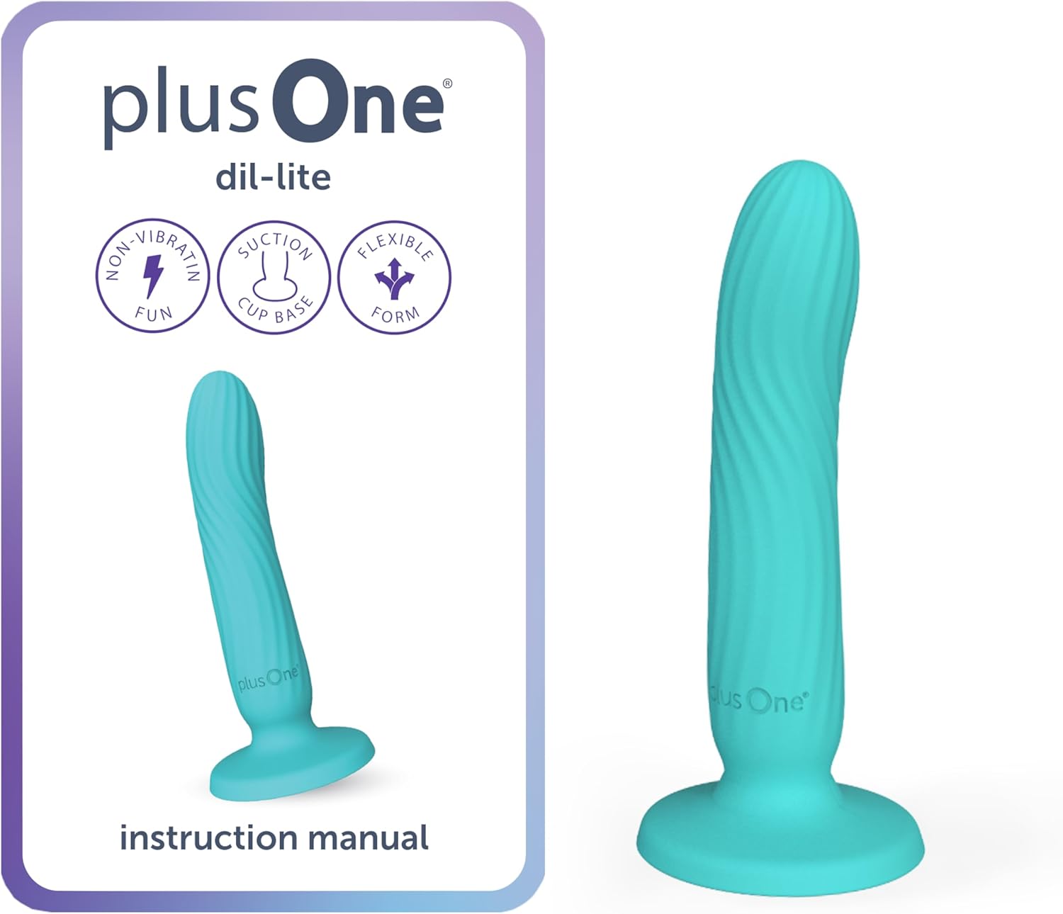plusOne Dil-lite Internal Stimulator Flexible Non-Vibrating Dildo Teal