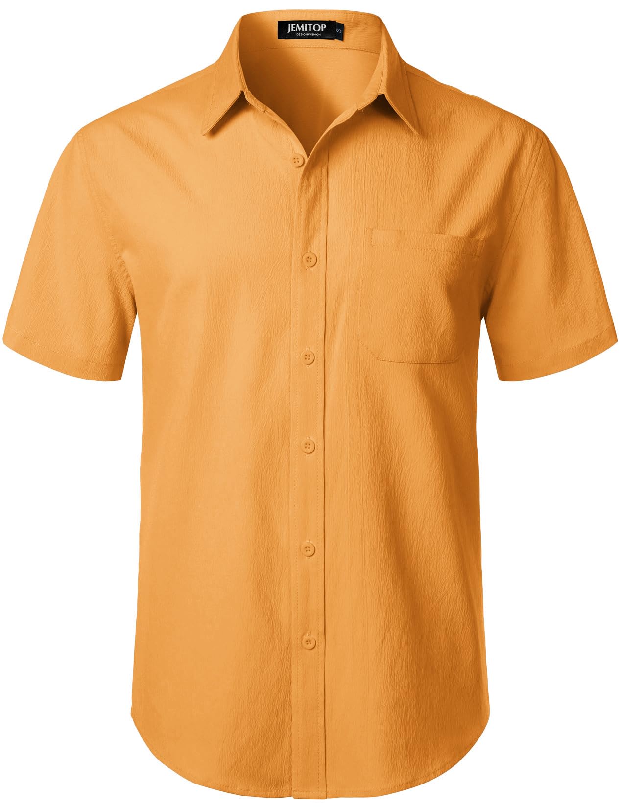 JEMITOP Men's Stretch Wrinkle Free Short Sleeve Texture Shirt Lightweight Summer Button Down Shirts for Beach Vacation